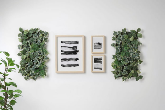 painel de flores artificiais