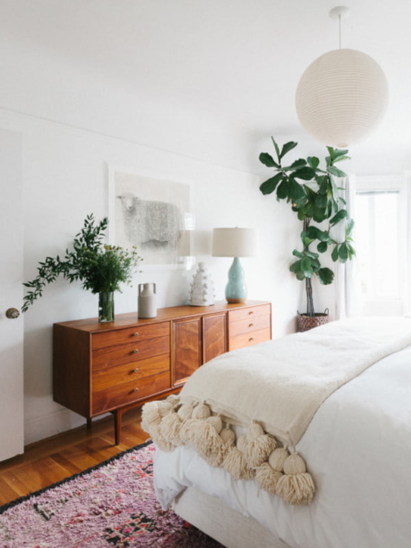 Plantas no interior do quarto