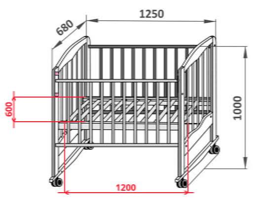 Tamanhos padrão de uma cama para recém-nascidos