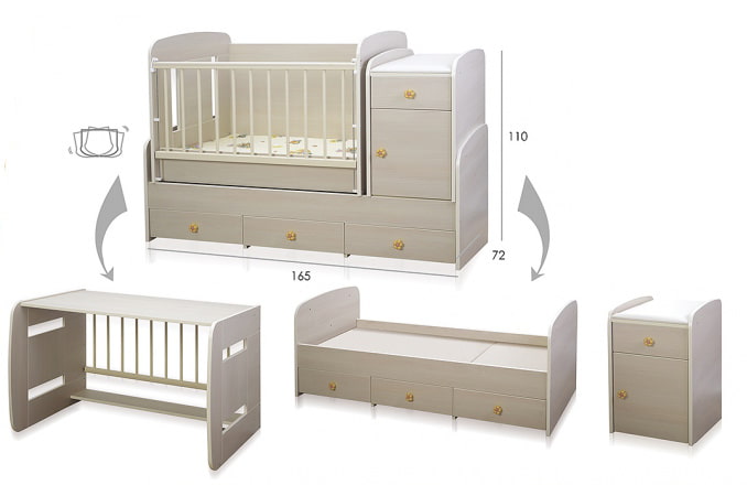 Tamanho de uma cama transformadora infantil