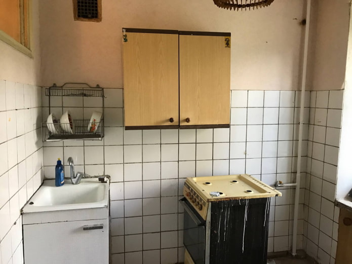 Cozinha em um edifício Khrushchev