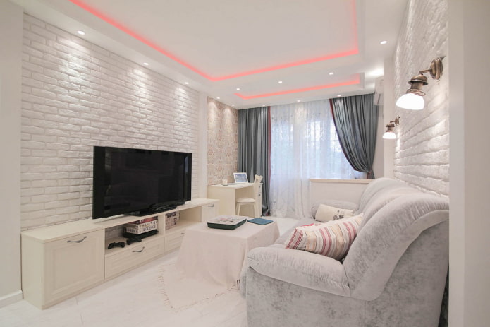 acabamento de teto em um apartamento em Khrushchev