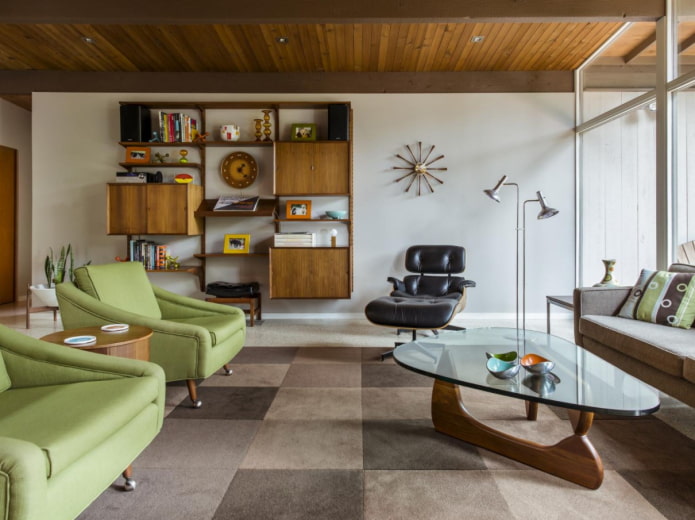 interior no estilo dos anos 70