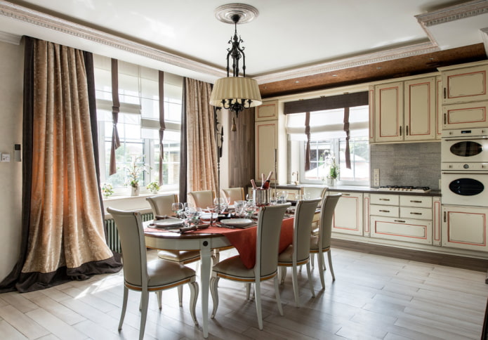 Cortinas romanas decoradas com fitas