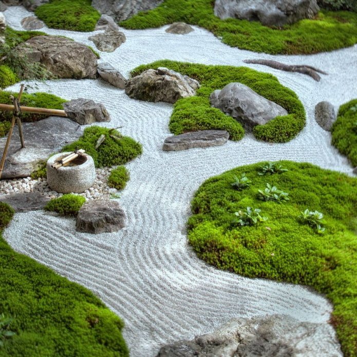 Jardim de pedras estilo japonês