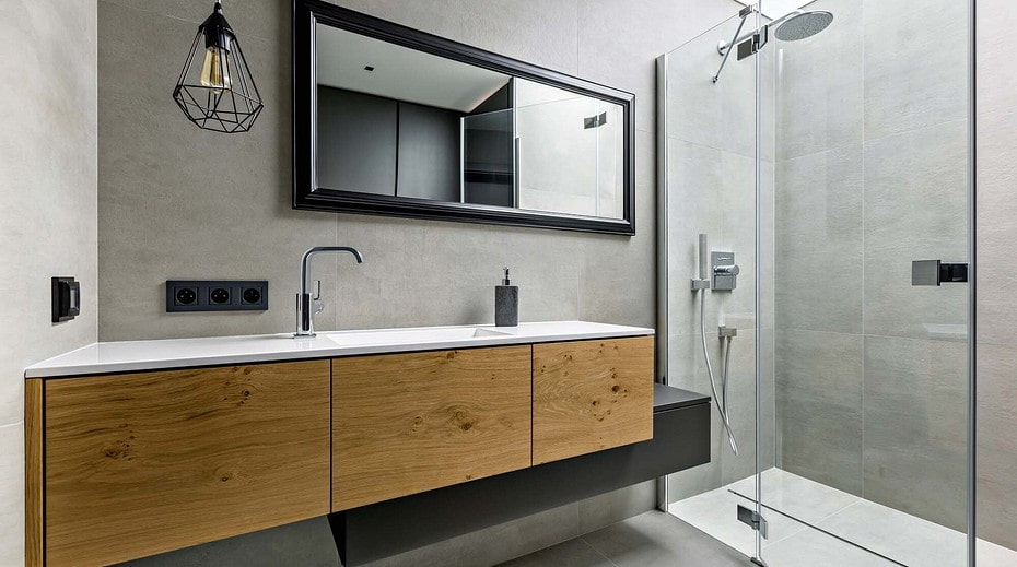 banheiro estilo loft