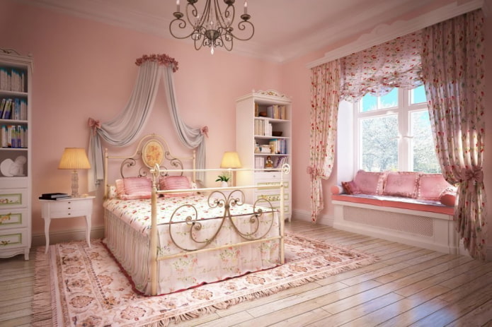 quarto rosa no estilo provençal