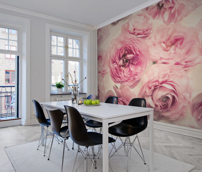 Papel de parede fotográfico com flores