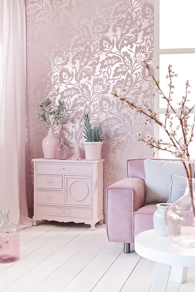 papel de parede rosa-prateado
