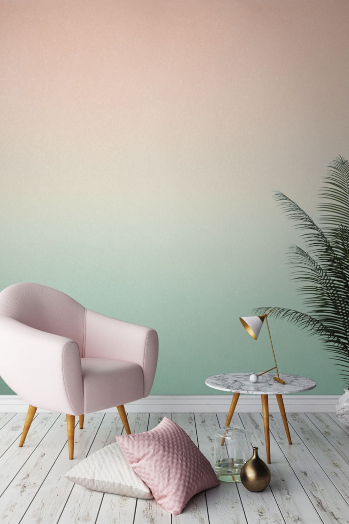 papel de parede rosa e menta