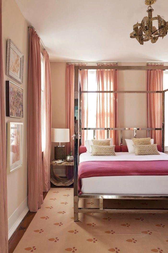 cortinas rosa no quarto