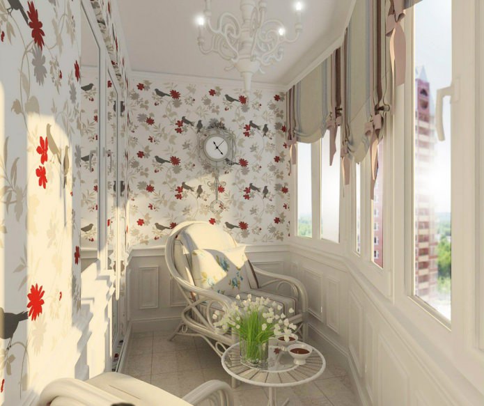galeria com papel de parede