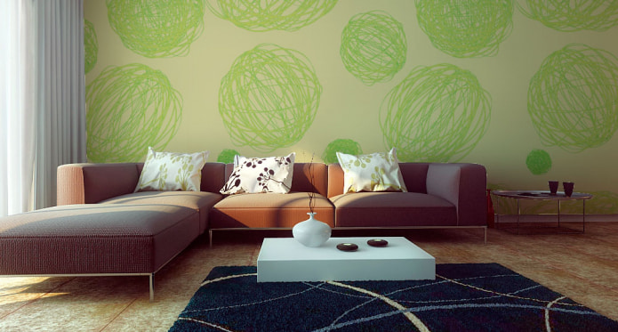 papel de parede verde-claro em um estilo moderno