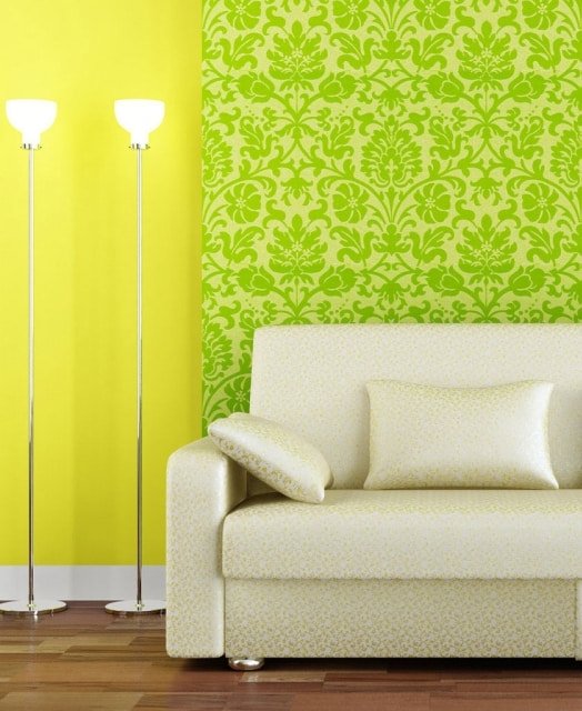 papel de parede com monogramas no interior