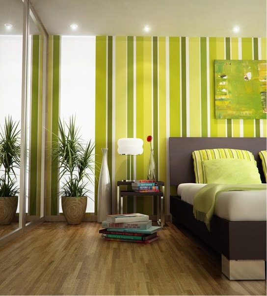 papel de parede verde claro em estilo moderno