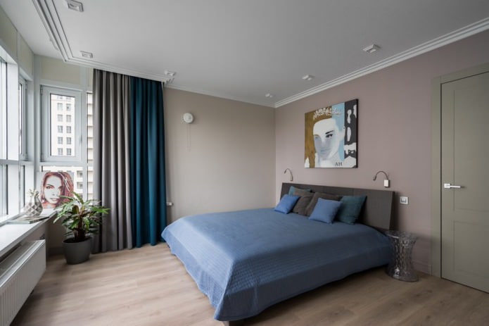 Cortinas cinza-azuladas