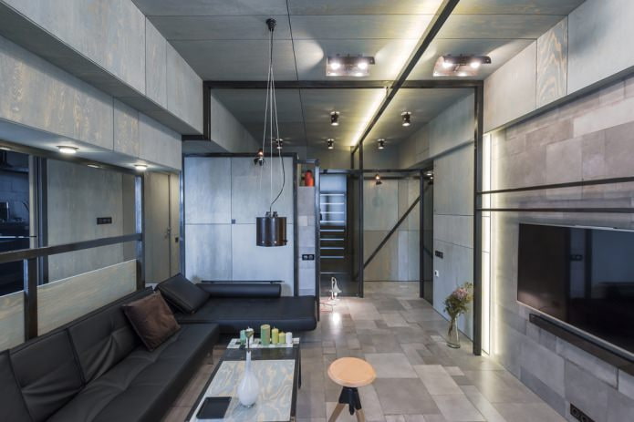 sala de estar em estilo loft
