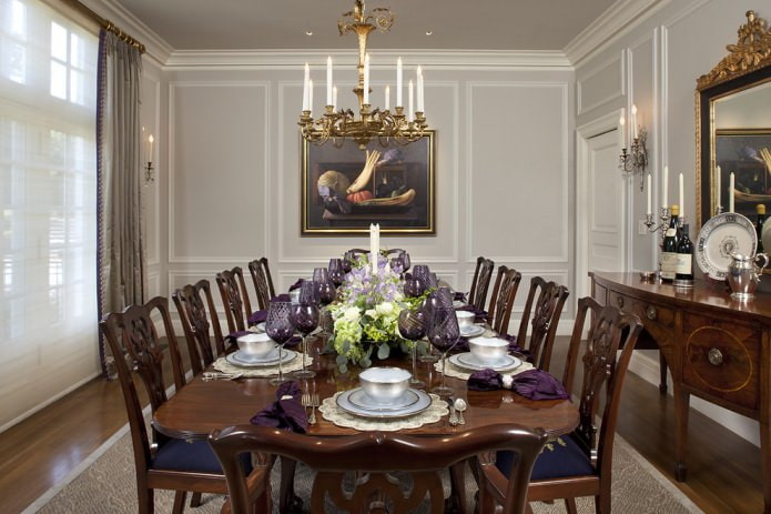 sala de jantar em estilo clássico