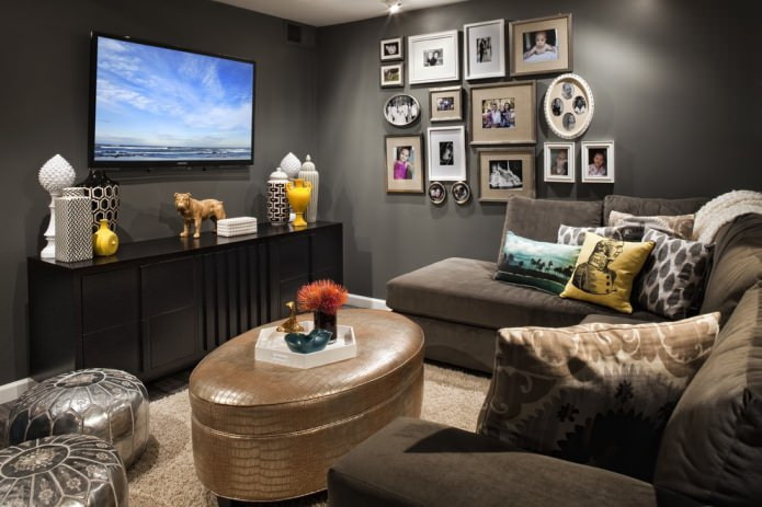 decoração de parede cinza