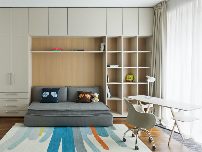 quarto do bebê com sofá-cama
