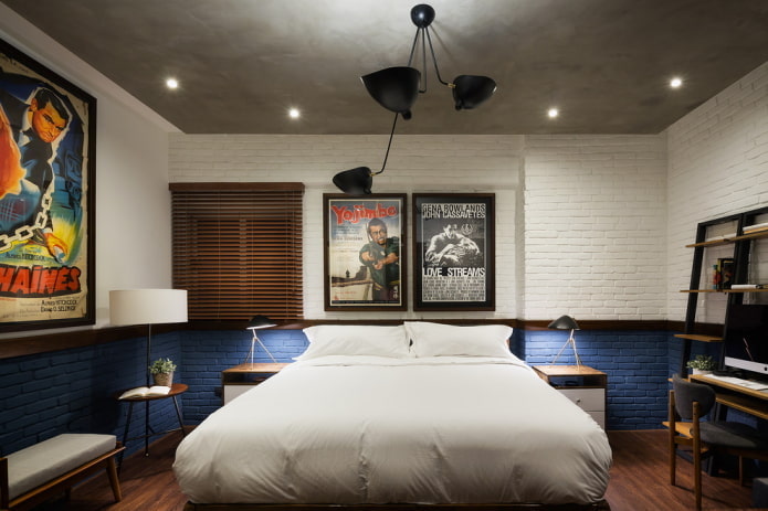 revestimento de teto cinza em estilo loft