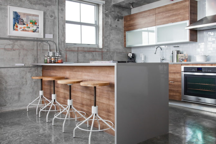 interior cinza em estilo loft