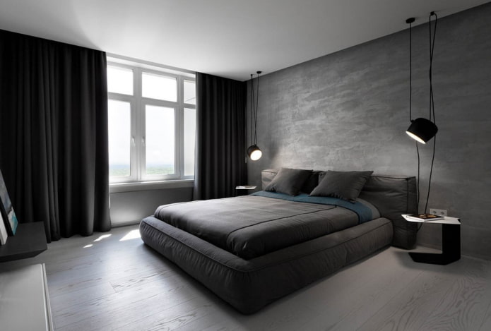 interior cinza em estilo minimalista
