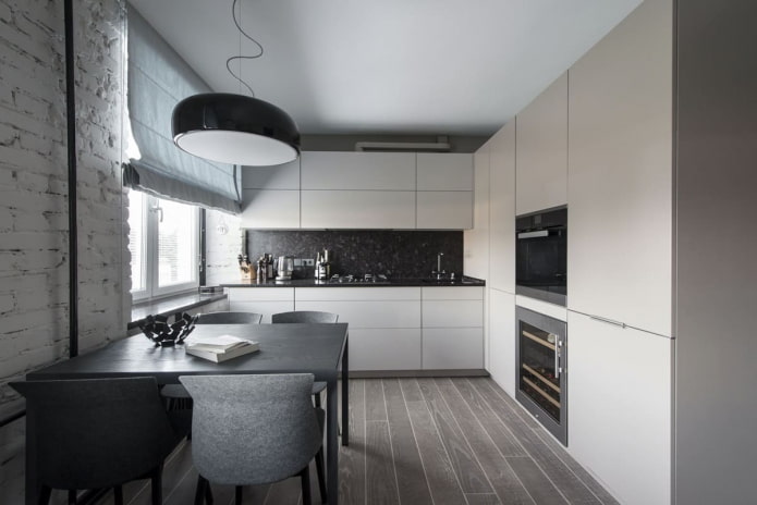 interior cinza em estilo minimalista