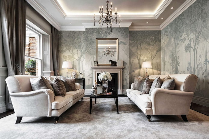 design de interiores em tons de cinza e bege