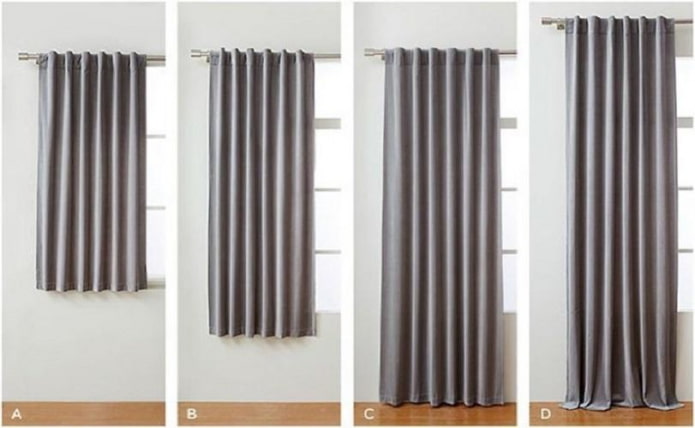cortinas de tamanhos diferentes