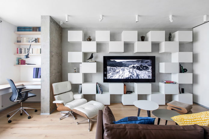 guarda-roupa modular no interior do corredor