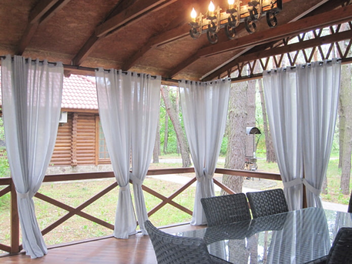 cortinas de luz no gazebo