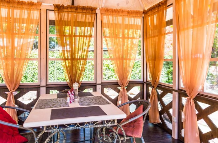 cortinas de luz no gazebo