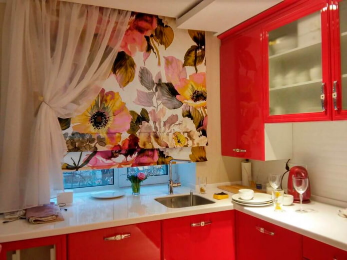 cortinas brilhantes para a cozinha