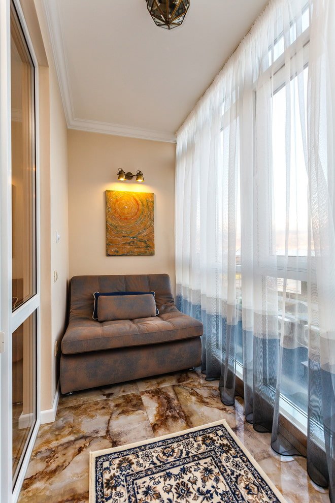 cortinas no interior da loggia