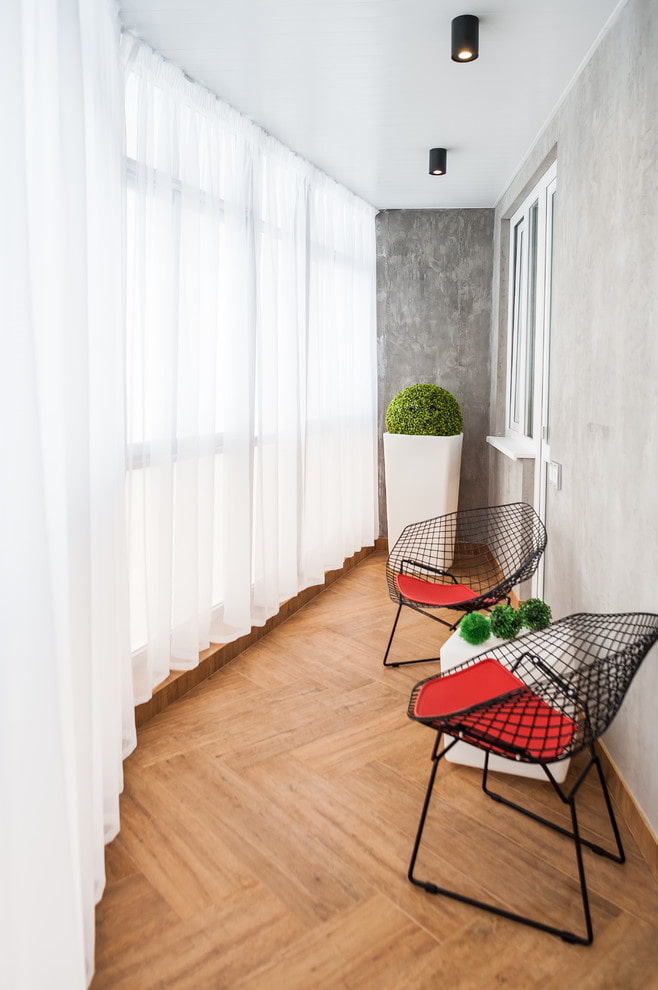 cortinas no interior da loggia