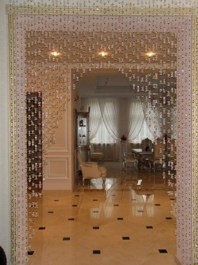cortinas de fio na porta