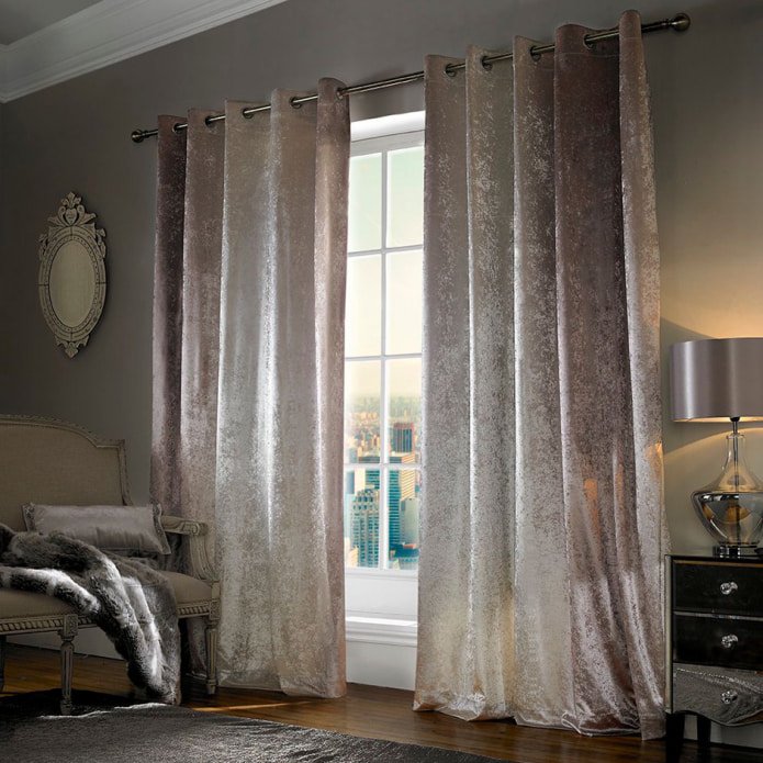cortinas de veludo com ilhós