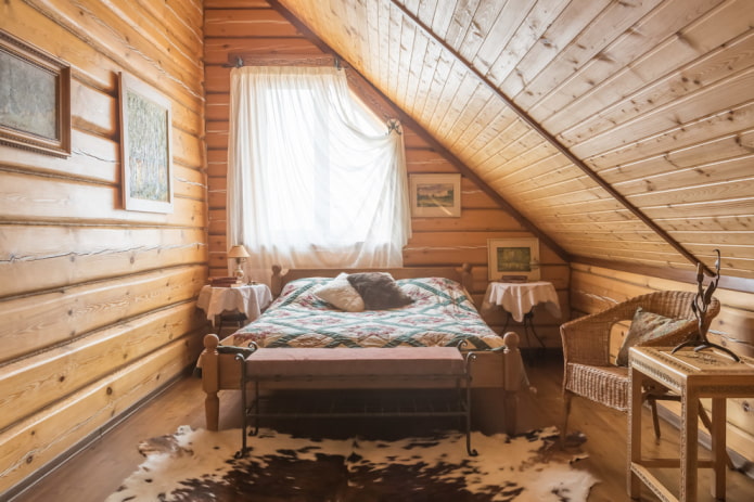 cortinas na mansarda em estilo campestre