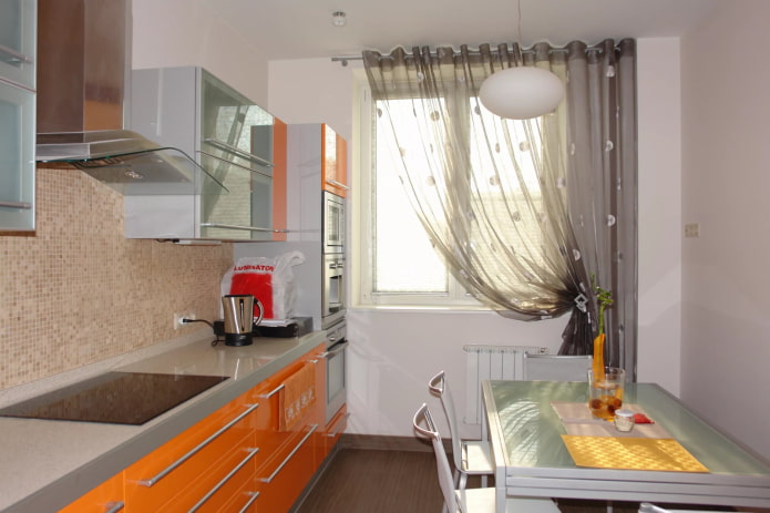 tule assimétrico para a cozinha