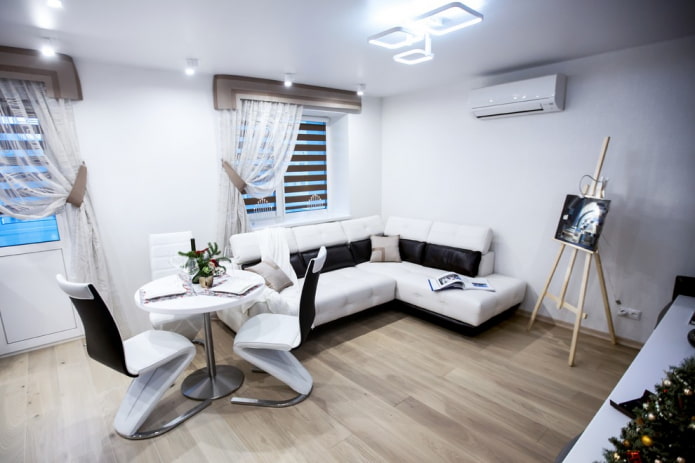 cortinas com lambrequins retos em estilo moderno