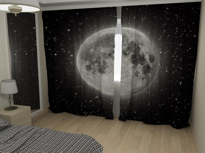 cortinas de fotos com imagens espaciais