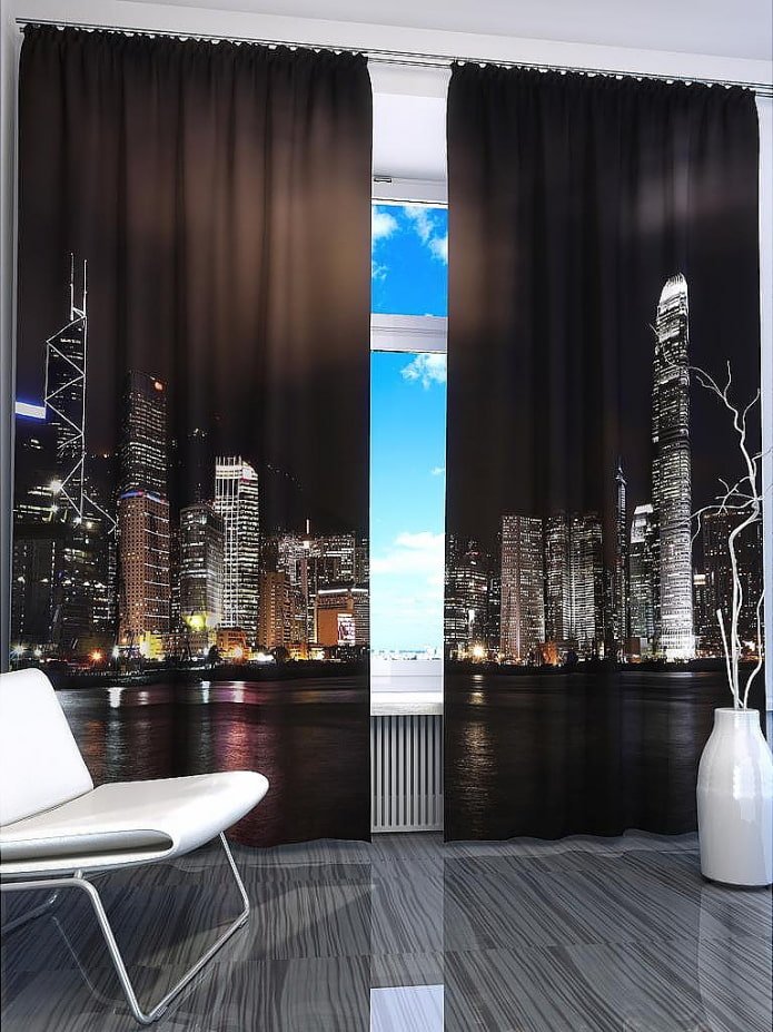 cortinas fotográficas com a imagem da cidade