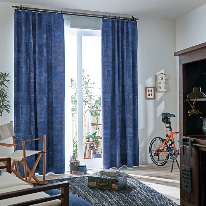 cortinas jeans no interior