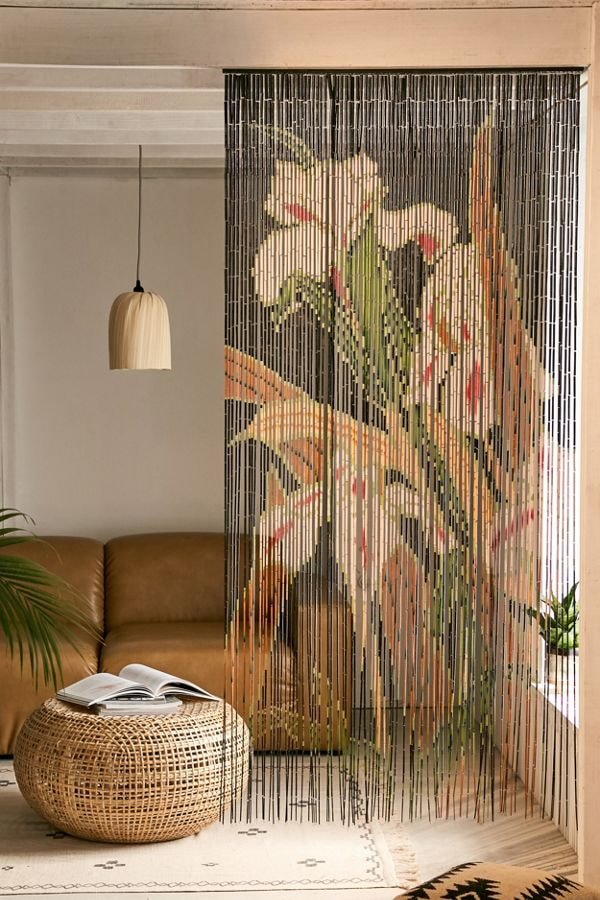 cortinas de bambu com um padrão