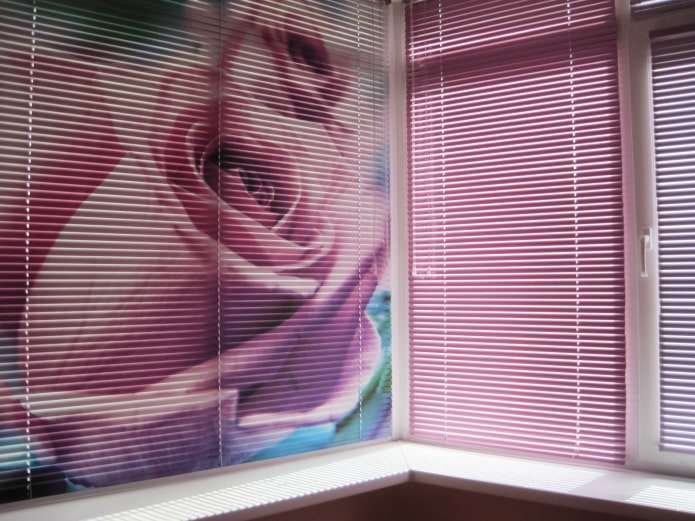 Persianas 3D com imagem de uma rosa
