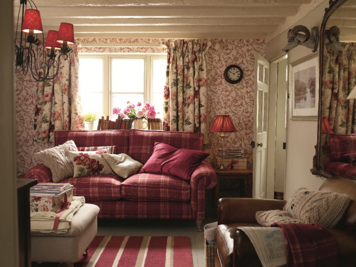 cortinas com estampa floral em estilo campestre