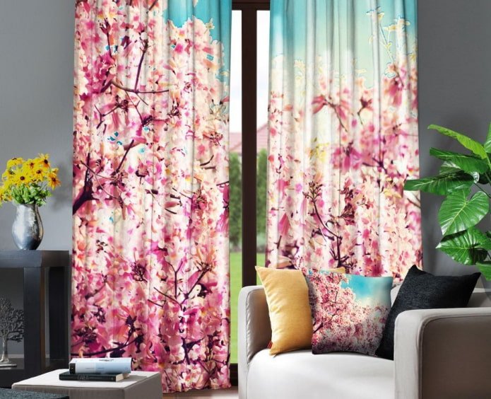 cortinas com sakura