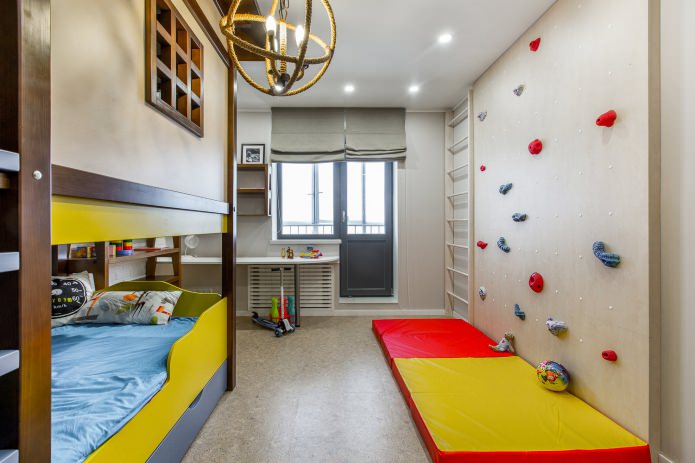 persianas romanas cinzas em quarto infantil moderno