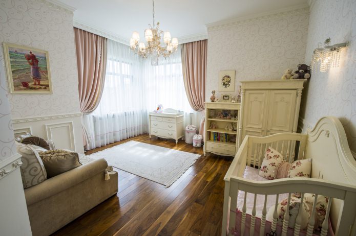 Cortinas rosa pastel para o quarto de uma menina